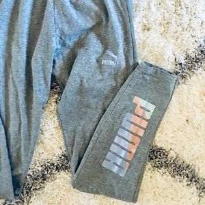 PUMA Grey Warm Cotton Leggings Size SMALL